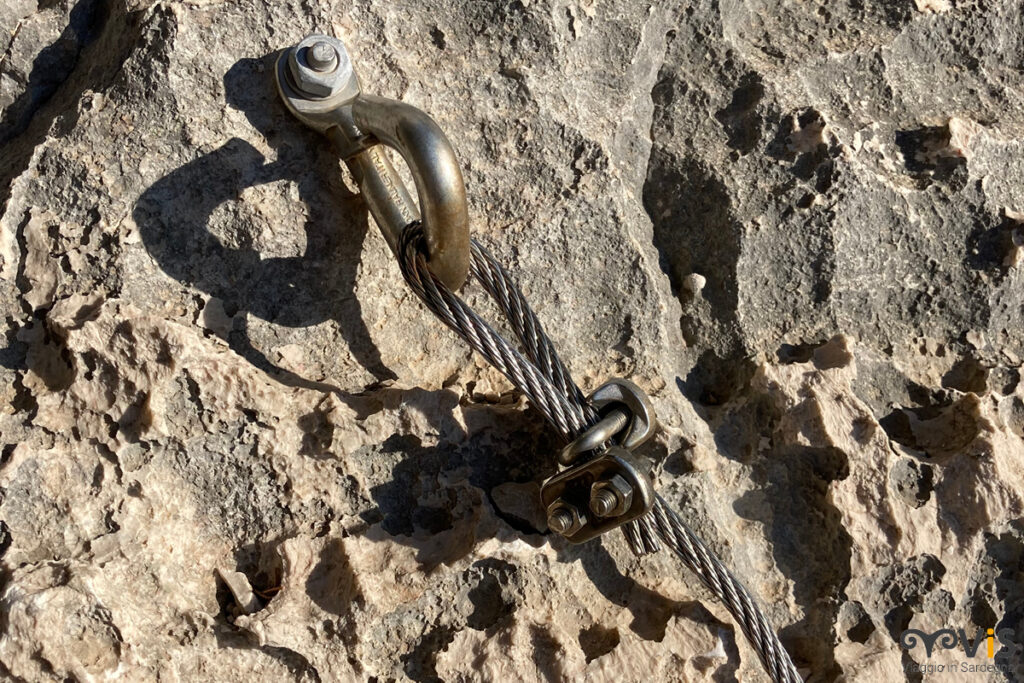 ferrata degli angeli: particolare dell'attrezzamento