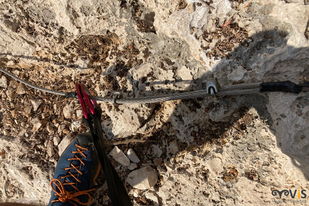 ferrata degli angeli: cavo in acciaio