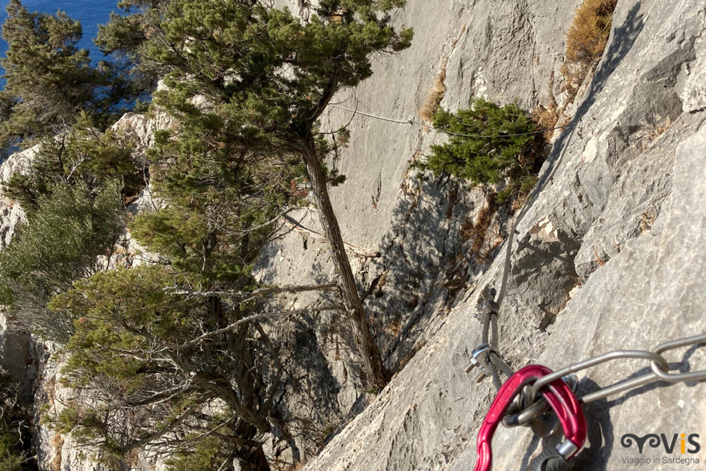 ferrata degli angeli: cavo in acciao