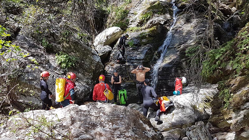 il gruppo alla base dell'ultimo salto