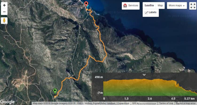 Mappa Su Porteddu - Punta Salinas - Goloritzè