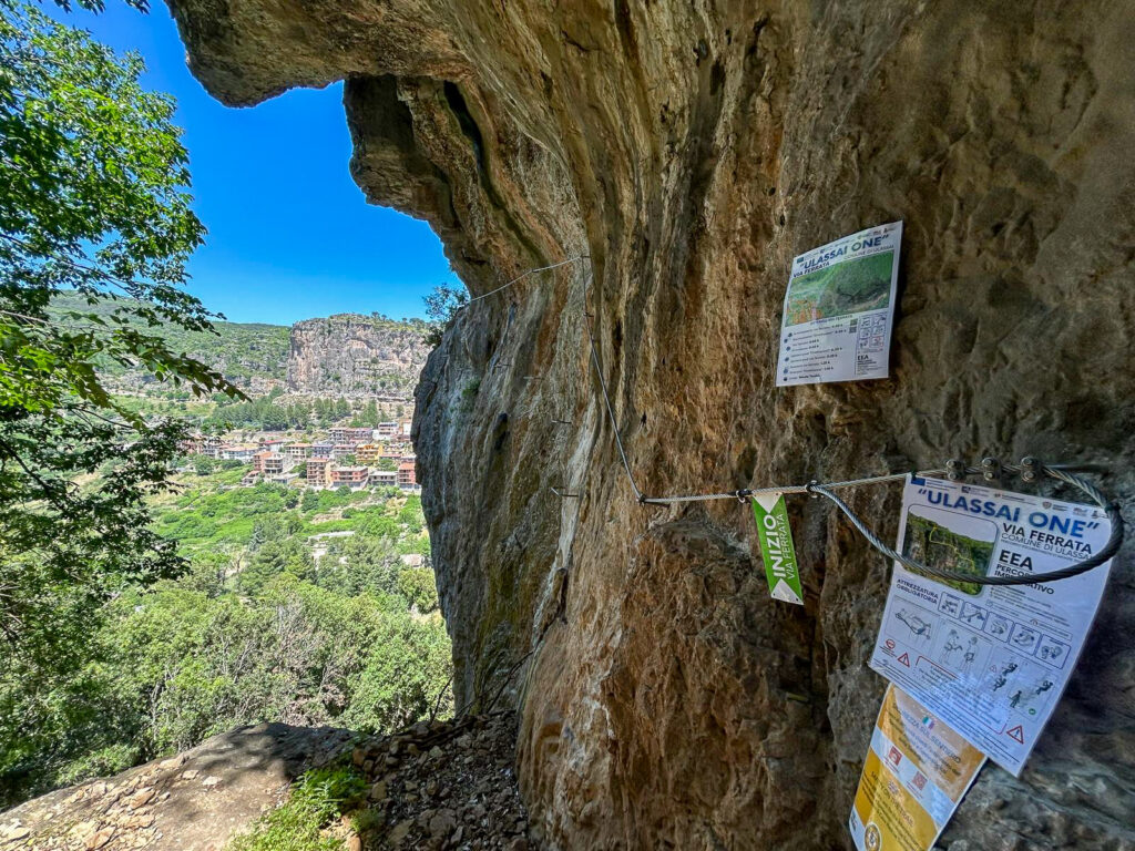 Inizio della via ferrata Ulassai One - Monte Tisiddu